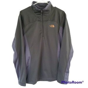 The North Face Men's LG Quarter (1/4) Zip Pullover Jacket Gray Blue